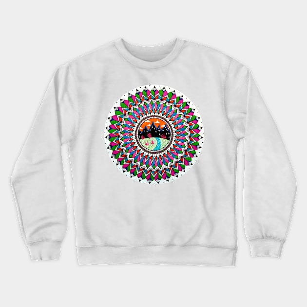 Orange Mountain Crewneck Sweatshirt by Art by Rory 